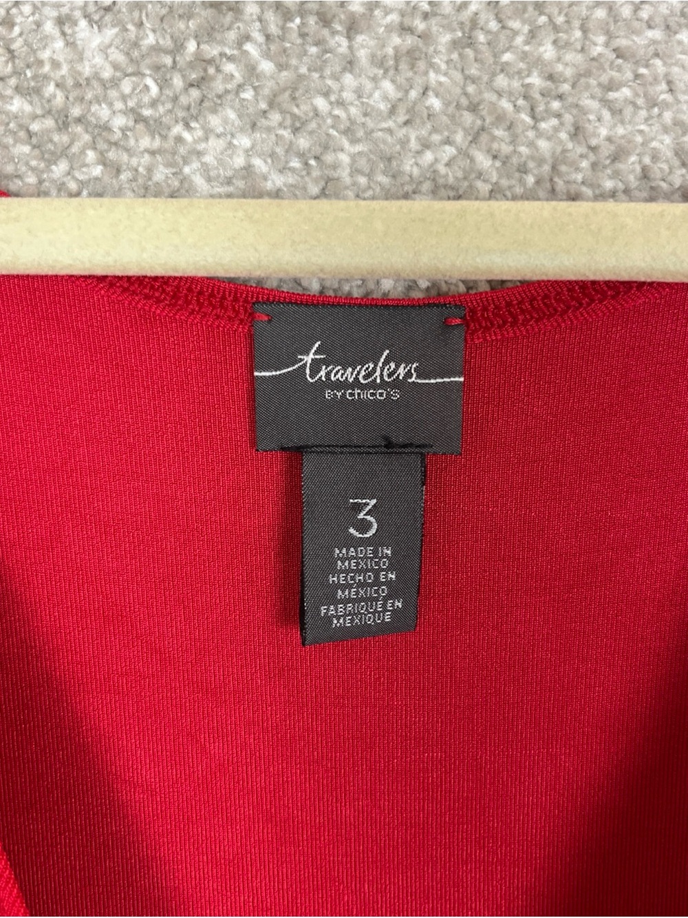 Chico's Travelers Tank Top Womens 3 Red Sleeveless Pullover Stretch Slinky-4855 - Picture 4 of 9